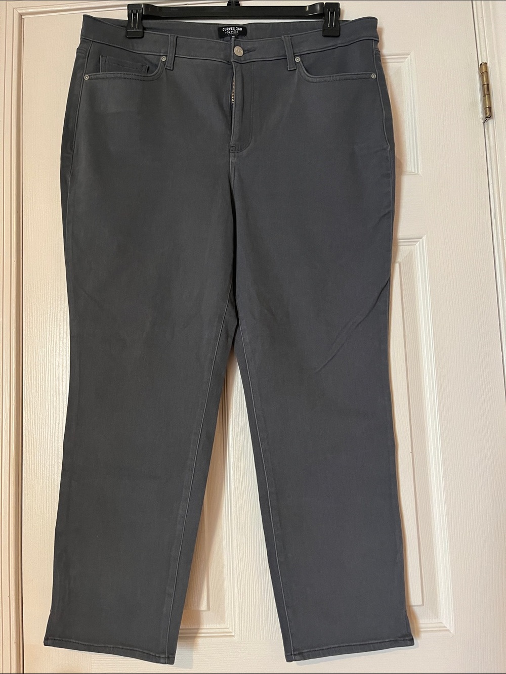 NYDJ Women's Straight Leg Jeans in Charcoal Gray